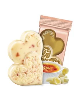 Ghirardelli White Chocolate Creme Brulee Duet Hearts Case Pack